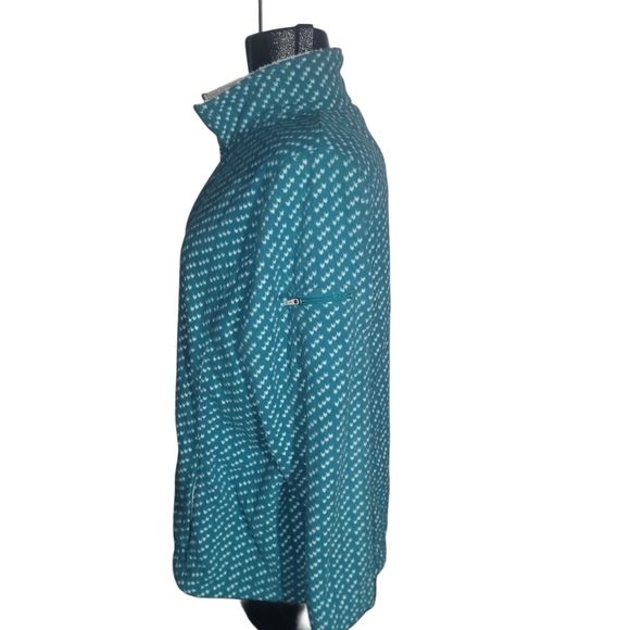 L.L.Bean Teal Colored Fleece Zipper Front Lightweight Jacket XL - Picture 5 of 7